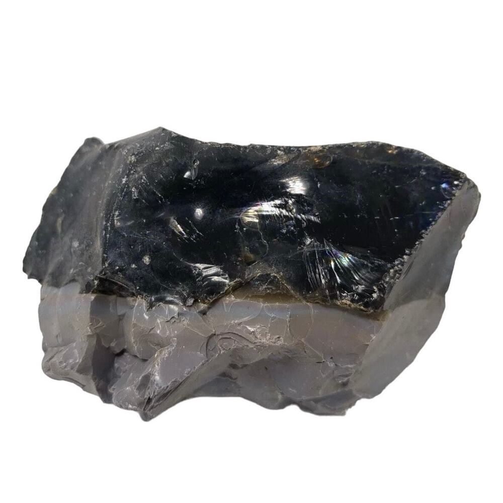 Black Gray‎ Art Glass Cullet Layered Multicolor Slag #5XL199